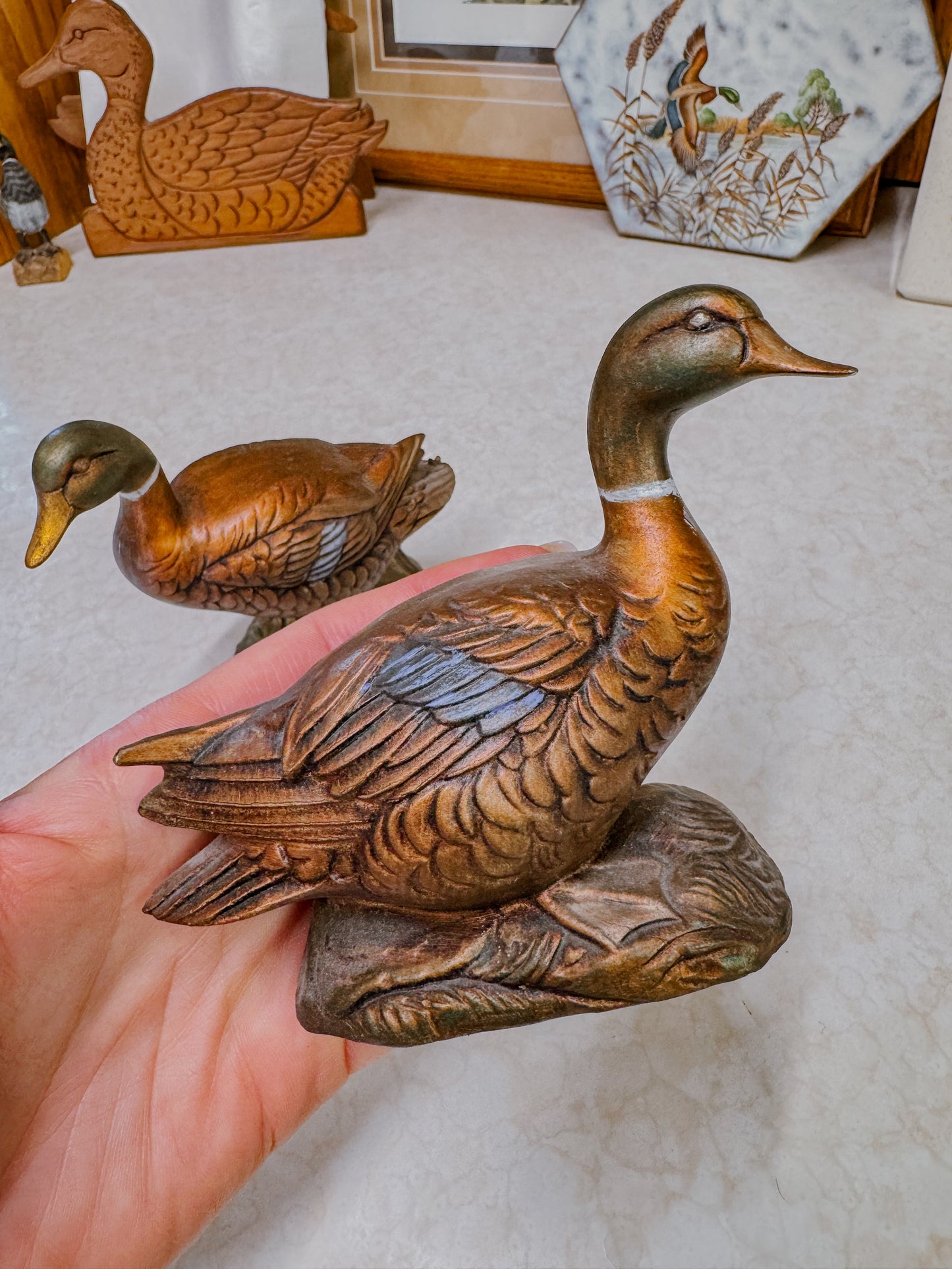 Vintage Mallard Duck Figurines Set of Two