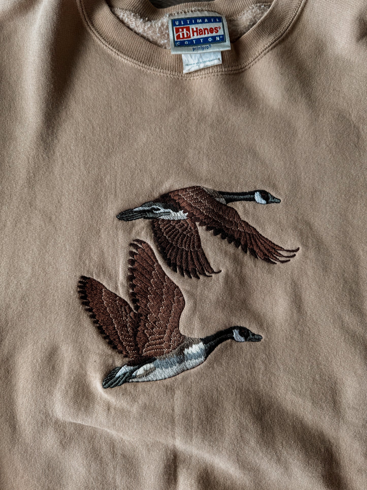 Embroidered Geese [Tan]