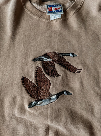 Embroidered Geese [Tan]