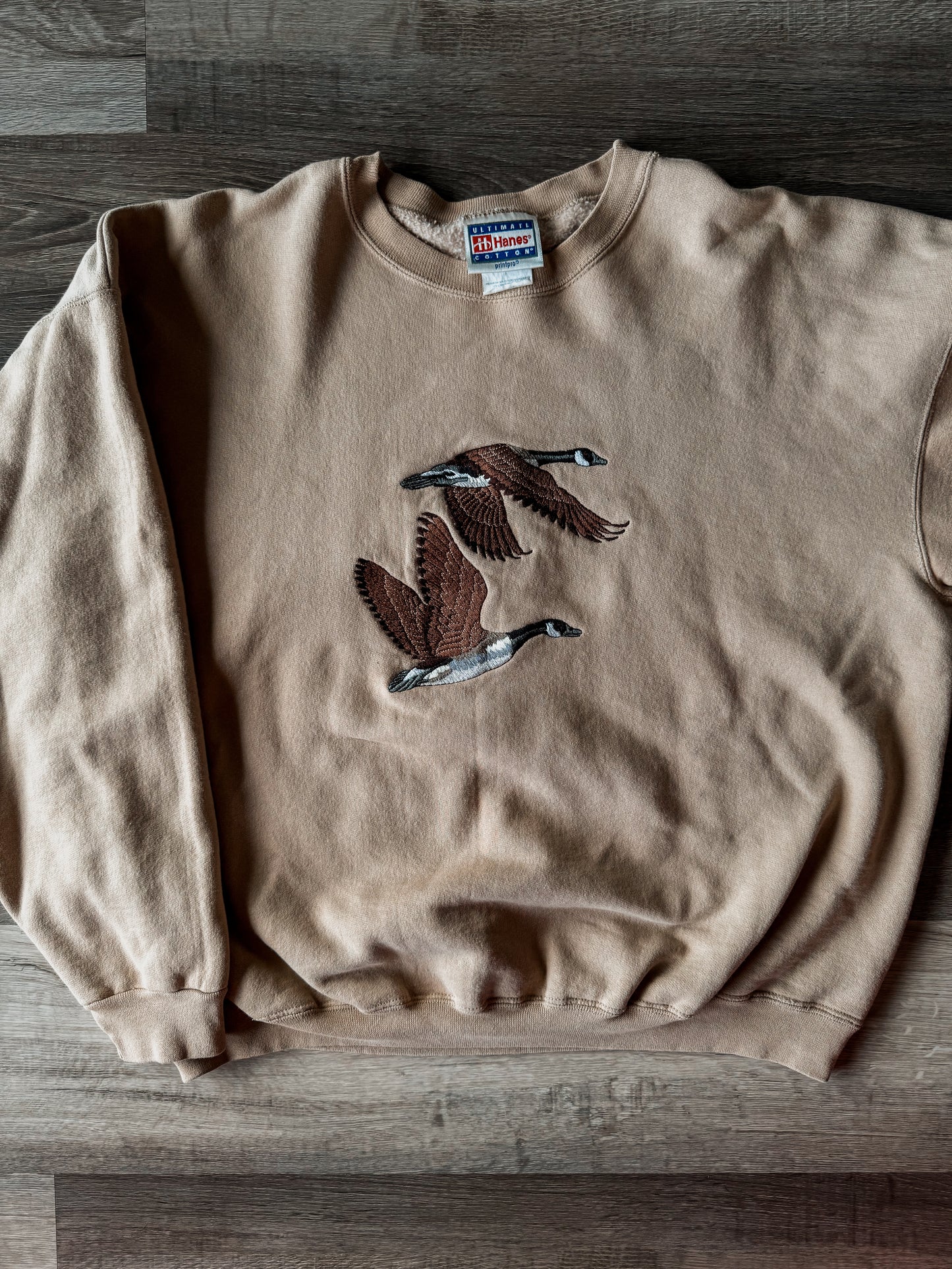 Embroidered Geese [Tan]