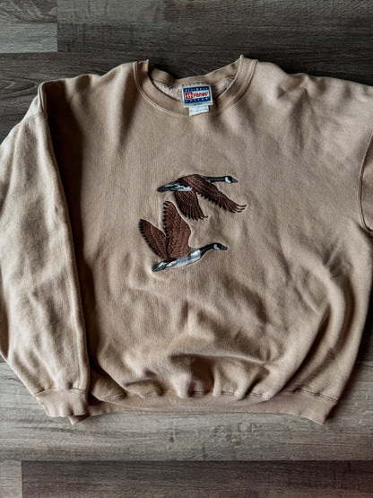 Embroidered Geese [Tan]