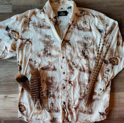 Mixed Upland Game Birds Button Up [Cream]