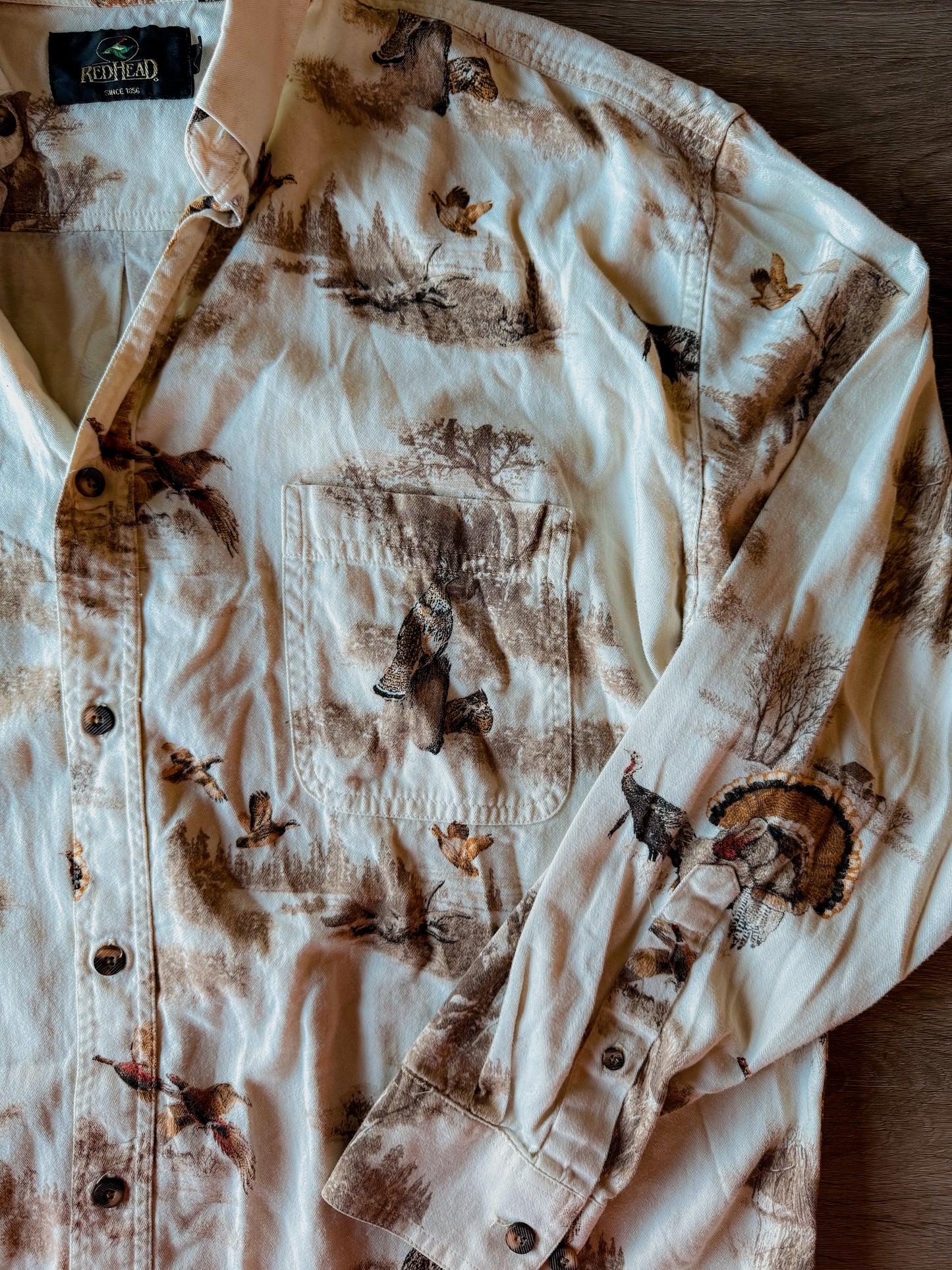 Mixed Upland Game Birds Button Up [Cream]