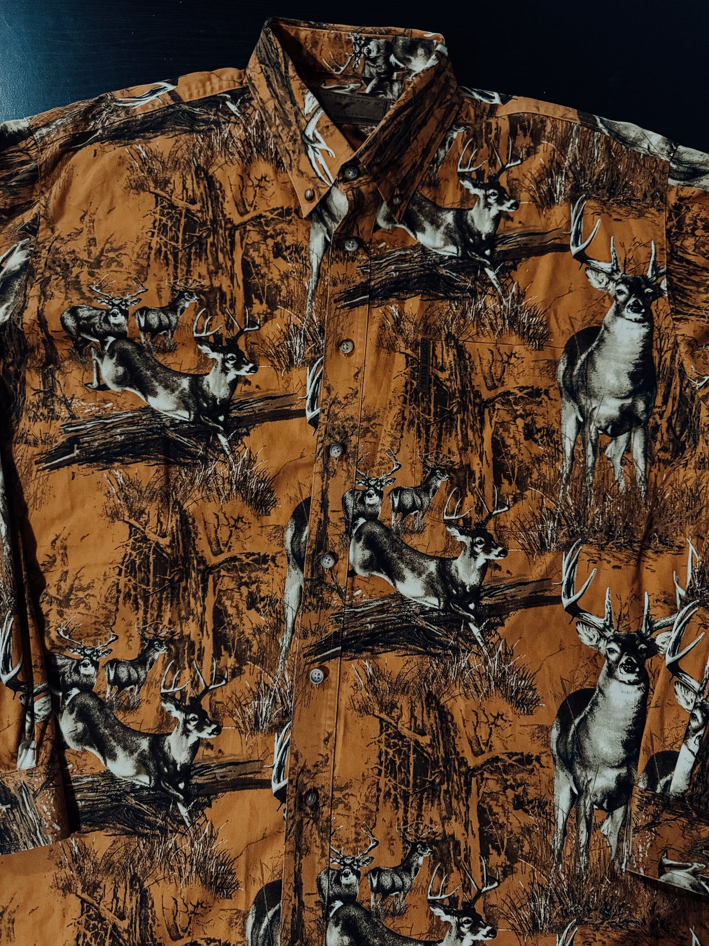 Orange Whitetail Button Up