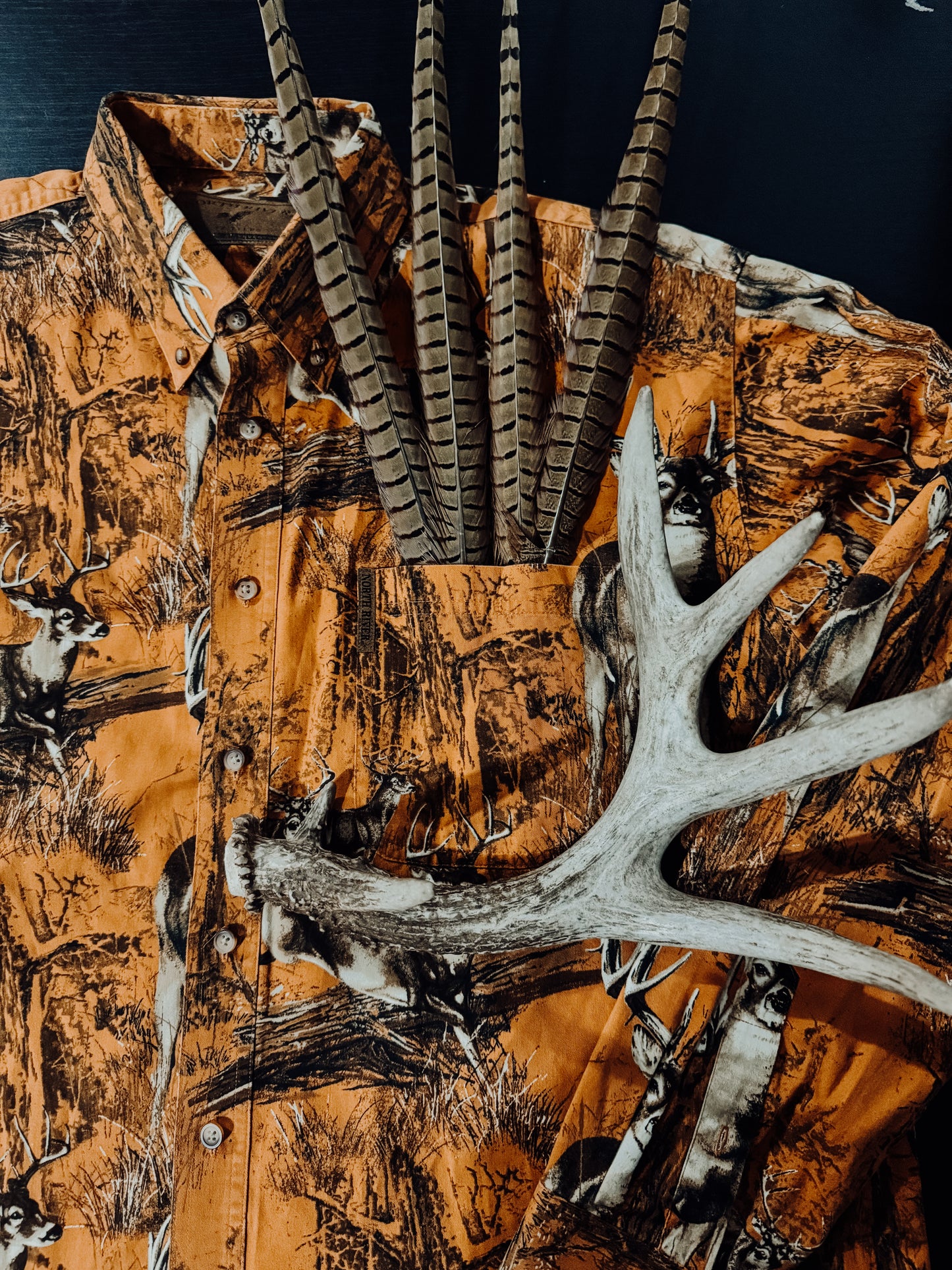 Orange Whitetail Button Up