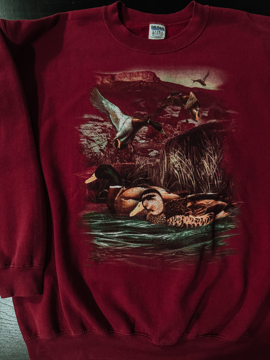 Mallards on Pond Red Crewneck