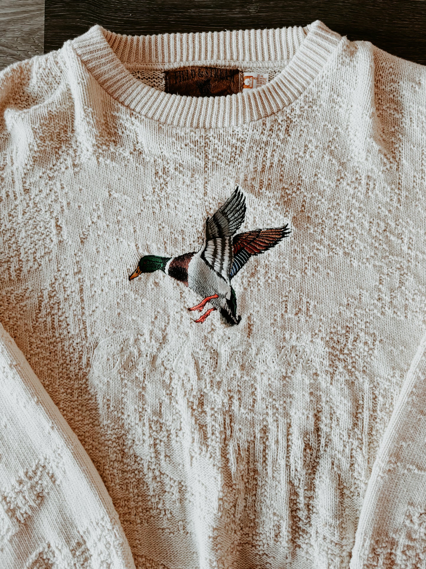 Knitted Field + Stream Embroidered Mallard Duck