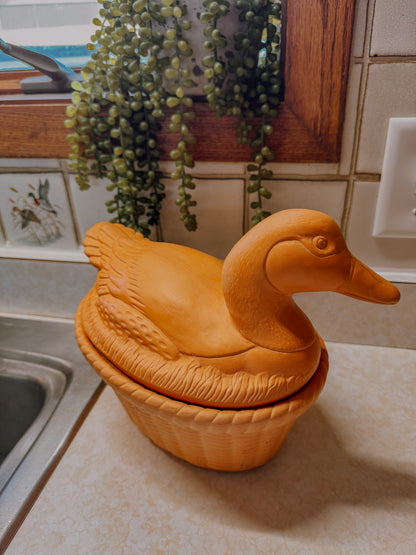 Vintage Duck Terracotta Dish