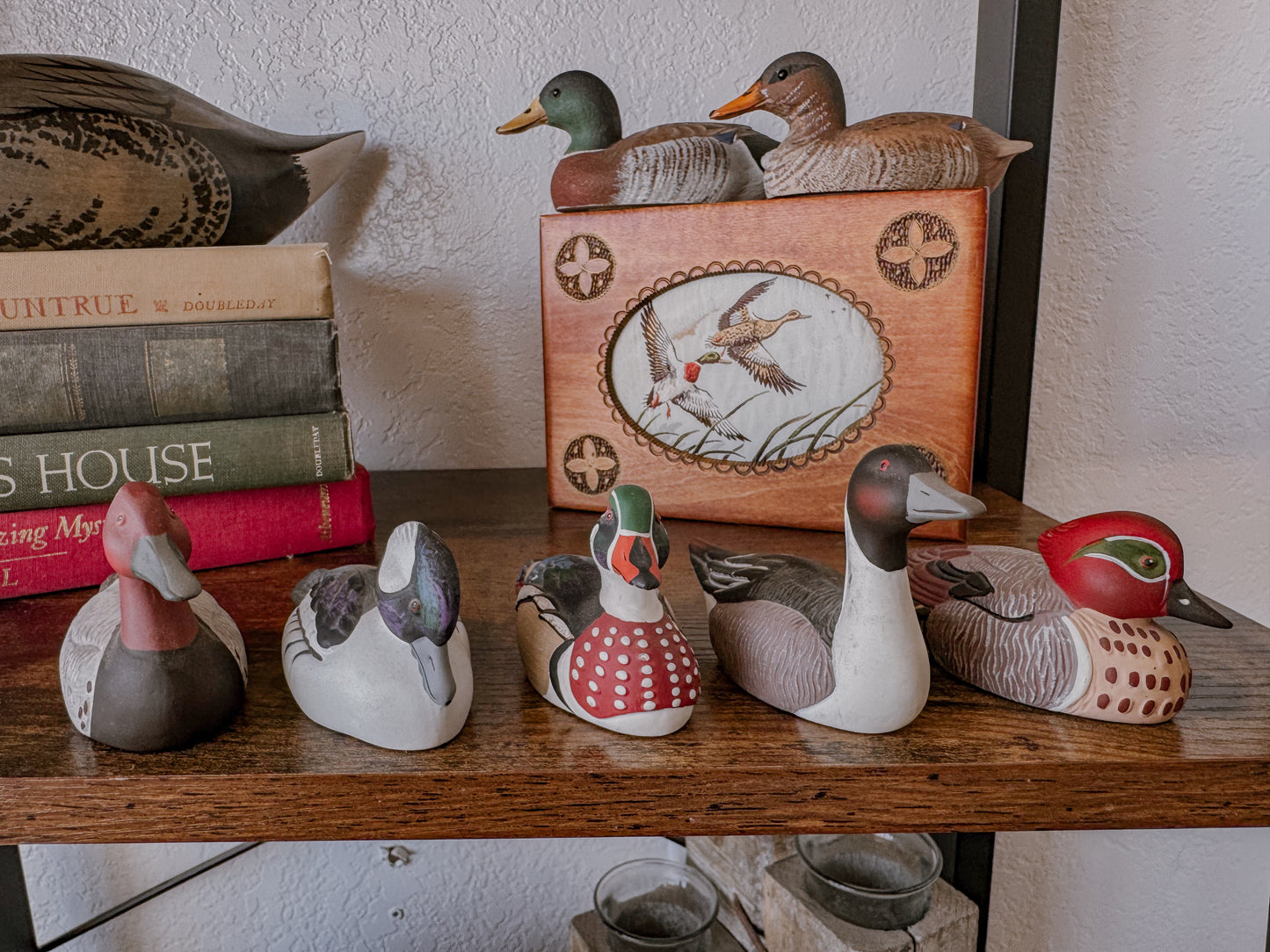 Hand Painted Duck Figurine Set