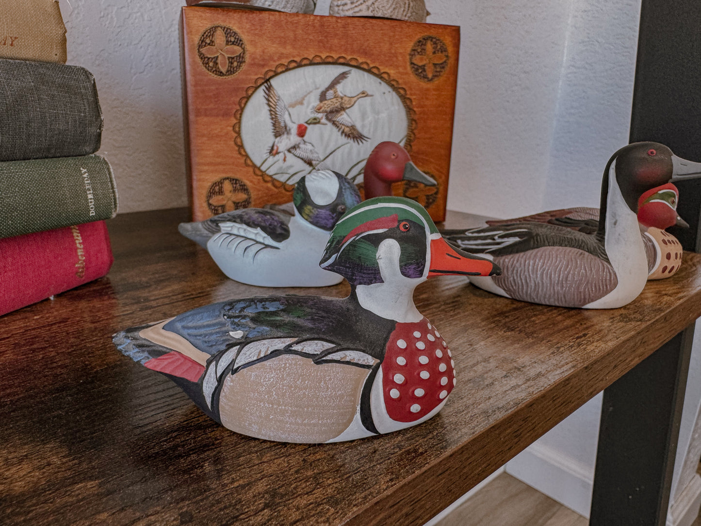 Hand Painted Duck Figurine Set