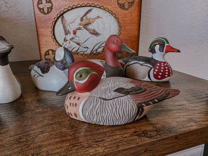 Hand Painted Duck Figurine Set