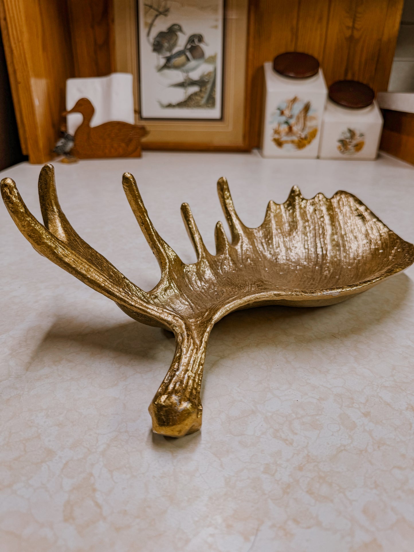 Vintage Brass Moose and Antler Decor Bundle