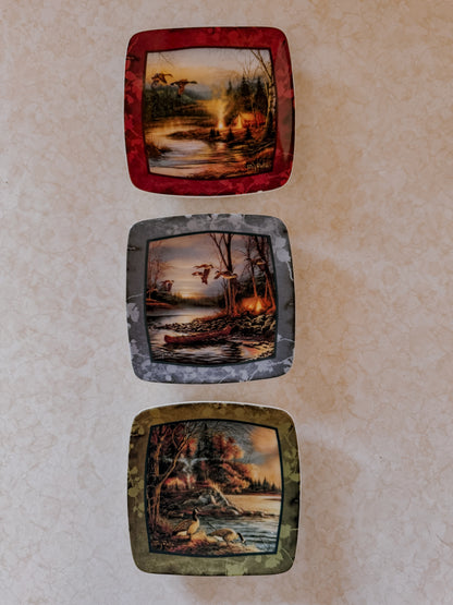 Camping Series Mini Collector Plate Set of Three by Terry Redlin