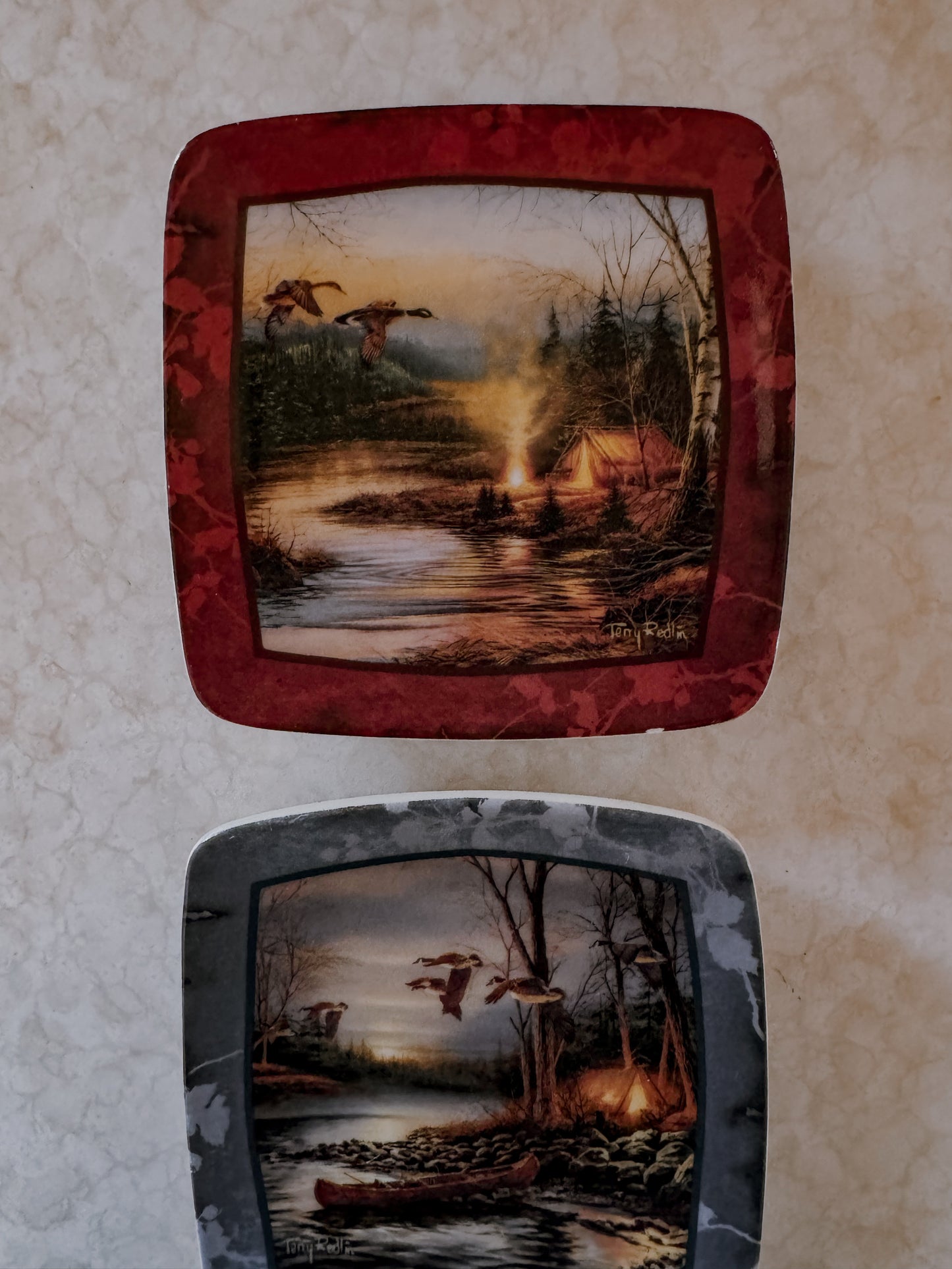 Camping Series Mini Collector Plate Set of Three by Terry Redlin