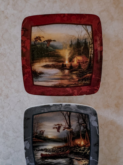 Camping Series Mini Collector Plate Set of Three by Terry Redlin