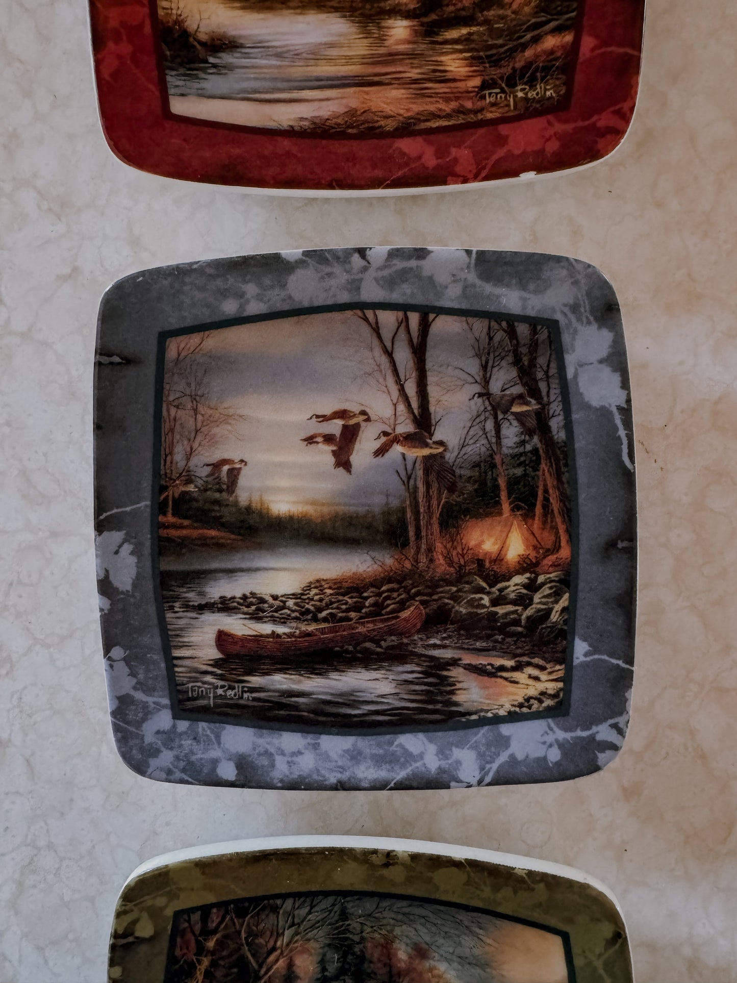 Camping Series Mini Collector Plate Set of Three by Terry Redlin