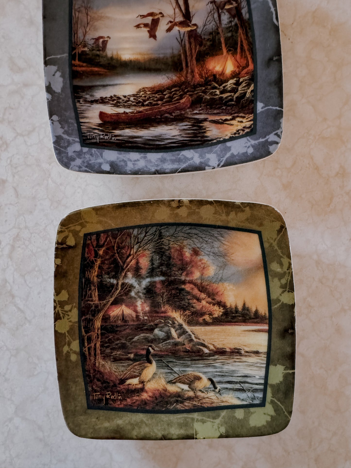 Camping Series Mini Collector Plate Set of Three by Terry Redlin
