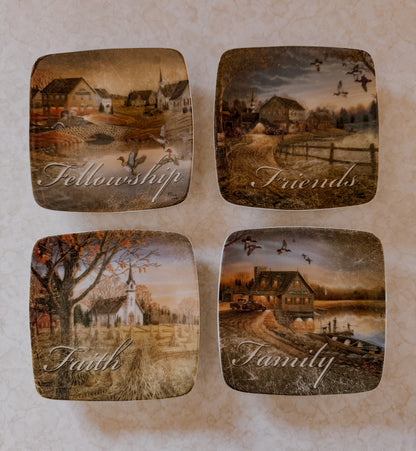 Hometown Series Collector Plate Set of Four