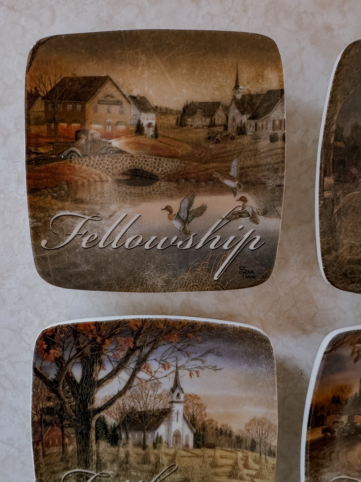 Hometown Series Collector Plate Set of Four