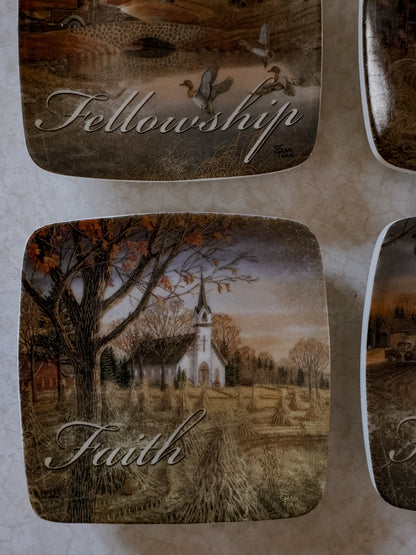 Hometown Series Collector Plate Set of Four