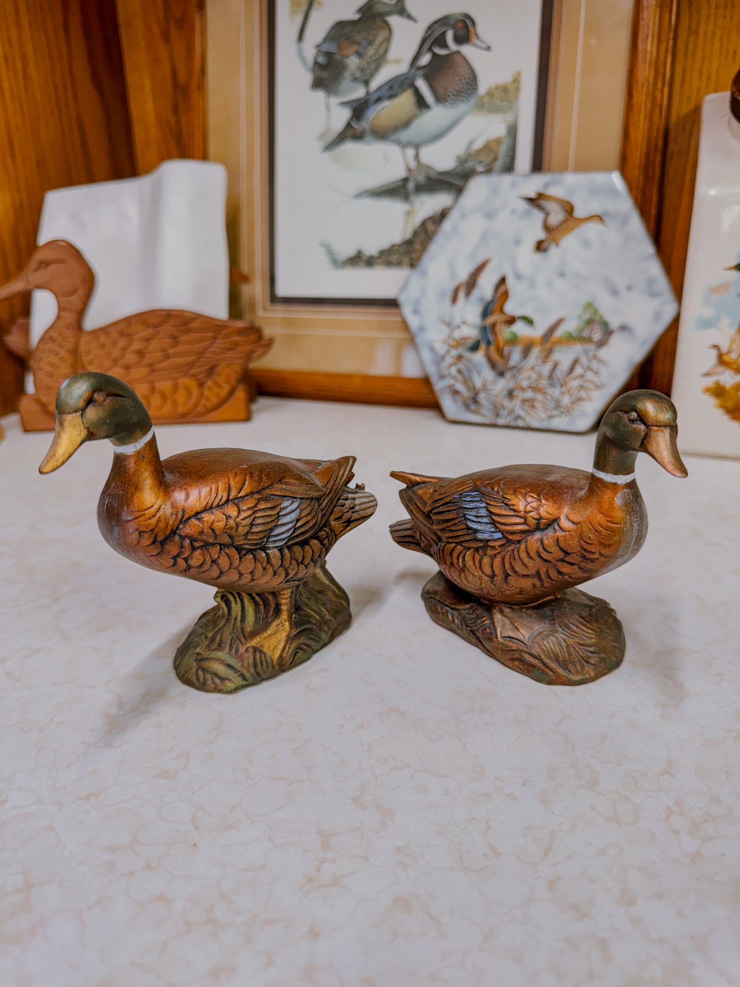 Vintage Mallard Duck Figurines Set of Two