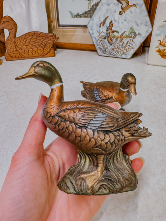 Vintage Mallard Duck Figurines Set of Two