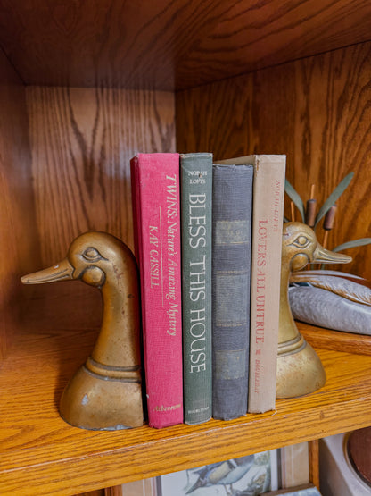 Vintage Brass Duck Head Bookends Set of Two
