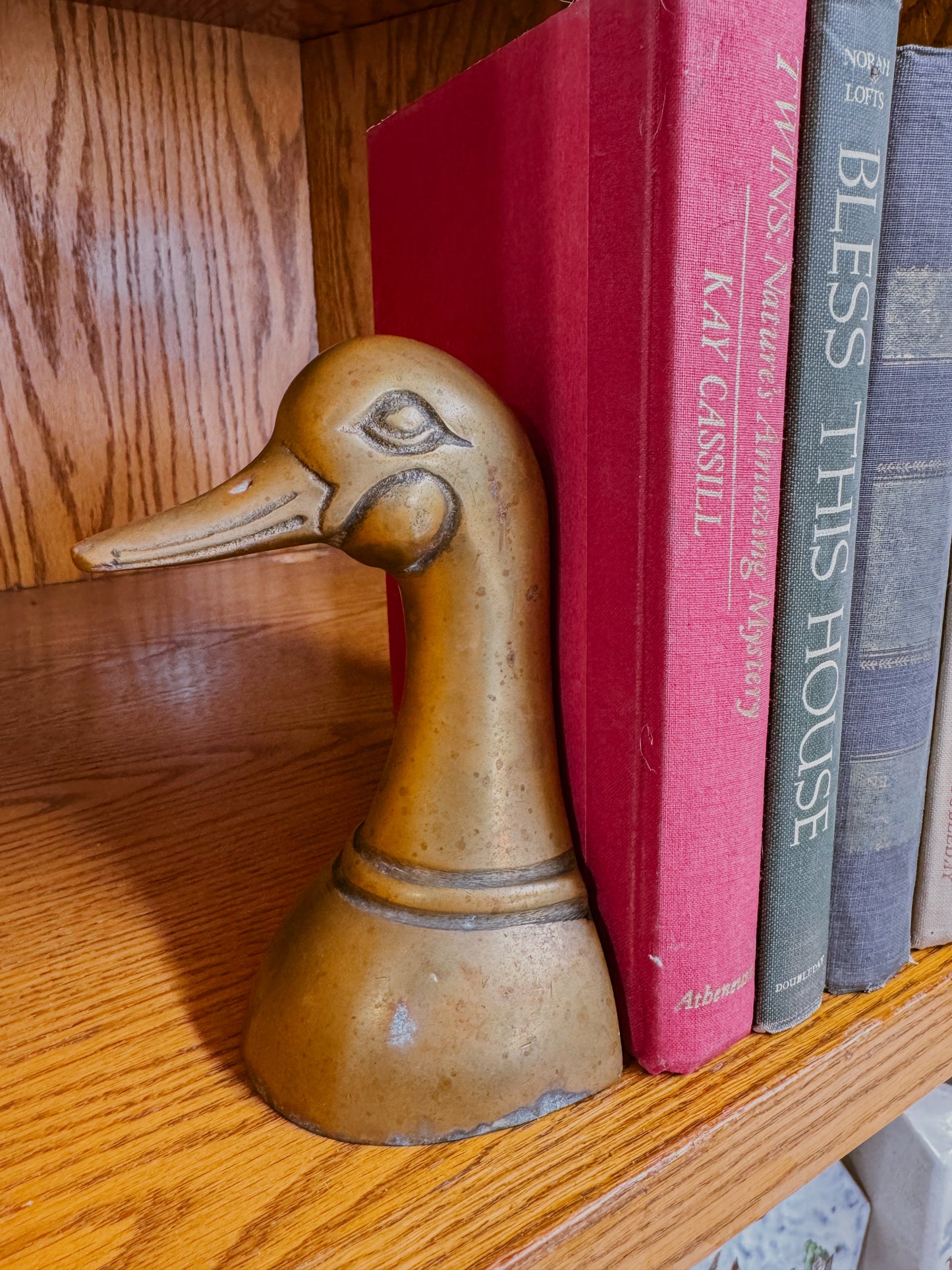 Vintage Brass Duck Head Bookends Set of Two