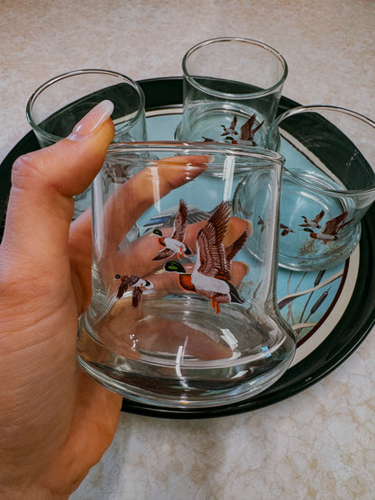 Vintage Mallard Barware Set with Serving Tray