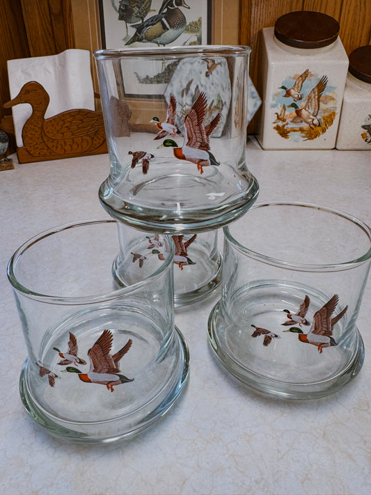 Vintage Mallard Barware Set of Four