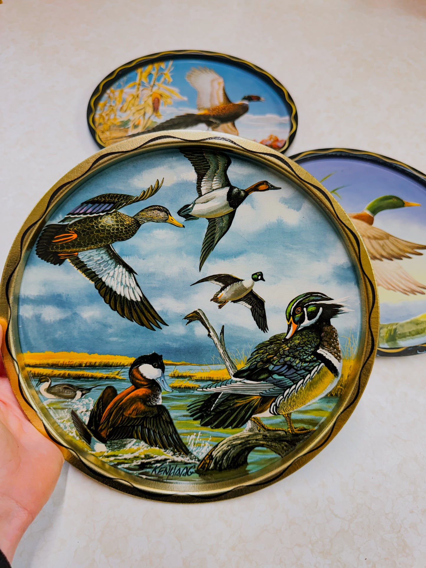 Set of Three Vintage Wildlife Decorative Tins