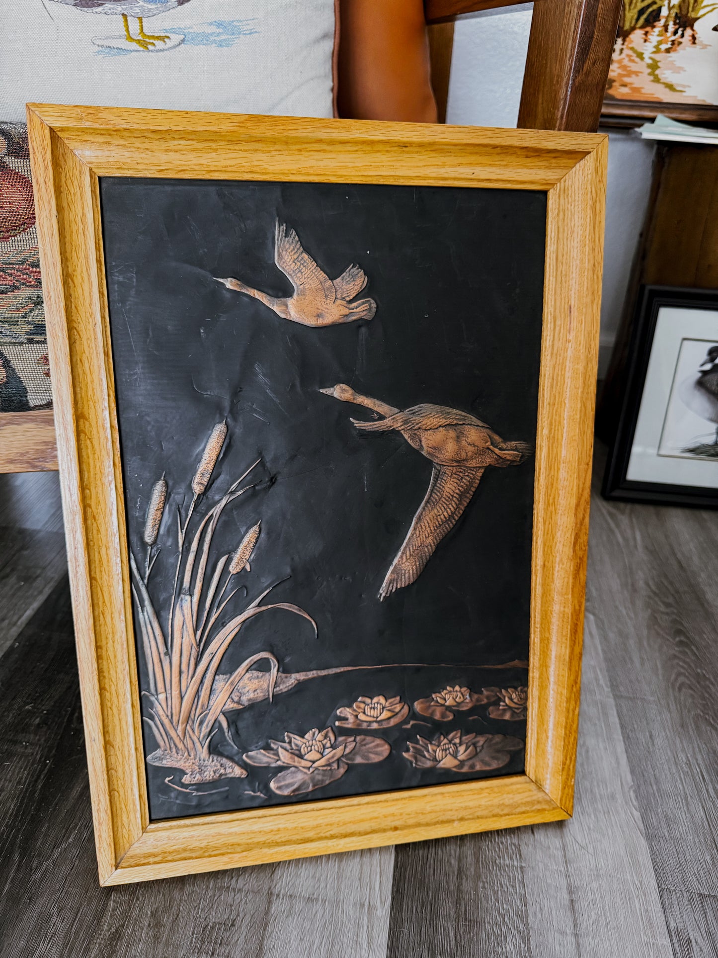 Copper Waterfowl Relief Art