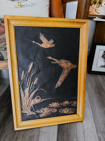 Copper Waterfowl Relief Art