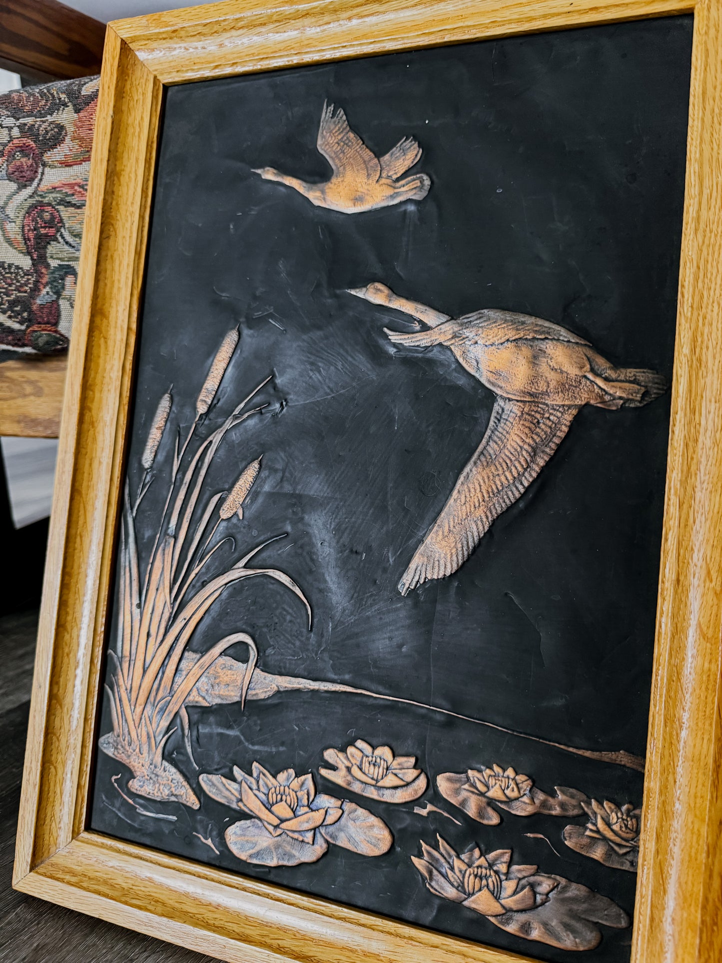 Copper Waterfowl Relief Art
