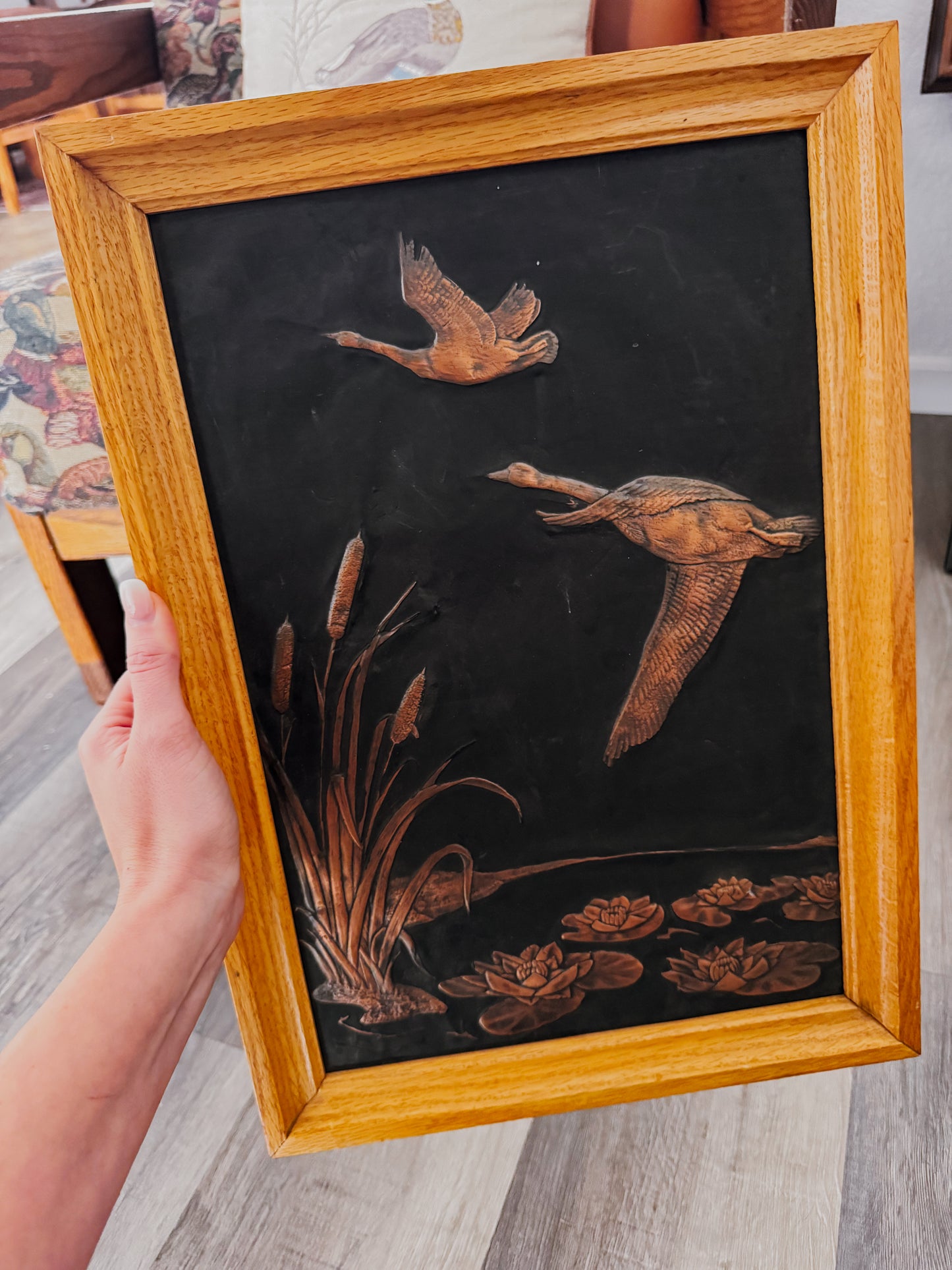 Copper Waterfowl Relief Art